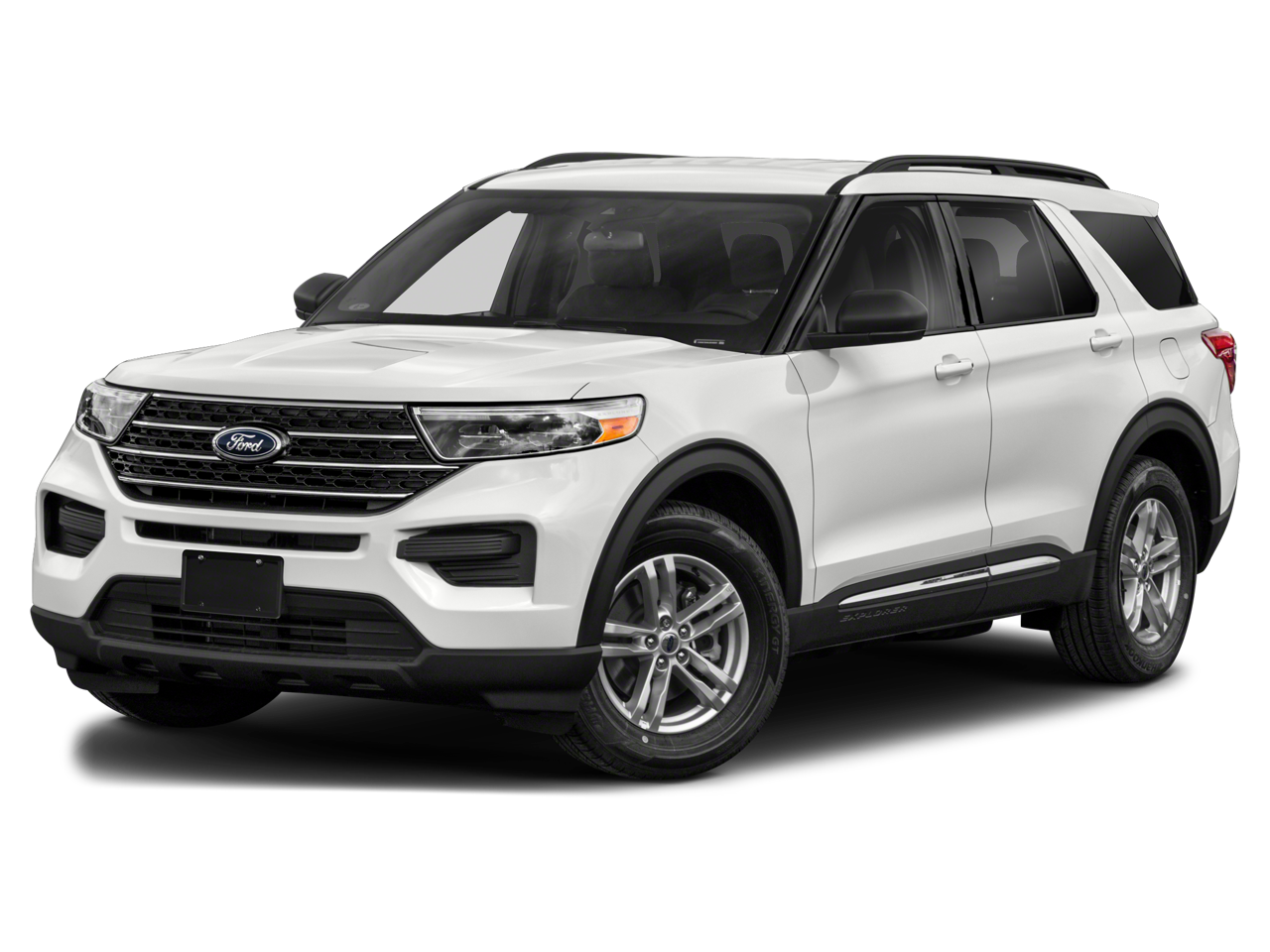 2021 Ford Explorer XLT in Black Metallic — front three-quarter view
