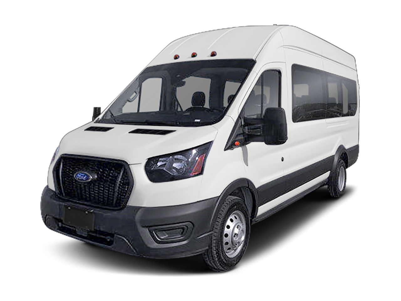 2024 Ford Transit-350 XLT 15 passenger in Black Metallic — front three-quarter view