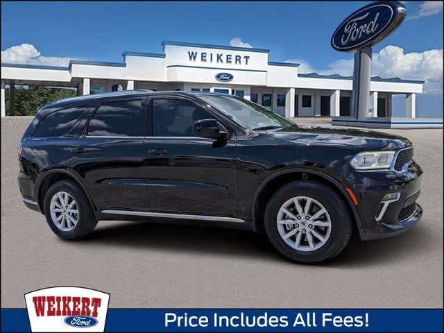 2021 Dodge Durango SXT Plus in Db Black Crystal Clearcoat — front three-quarter view