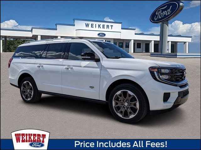 2026 Ford Expedition Max King Ranch in Star White Metallic Tri-Coat — front three-quarter view