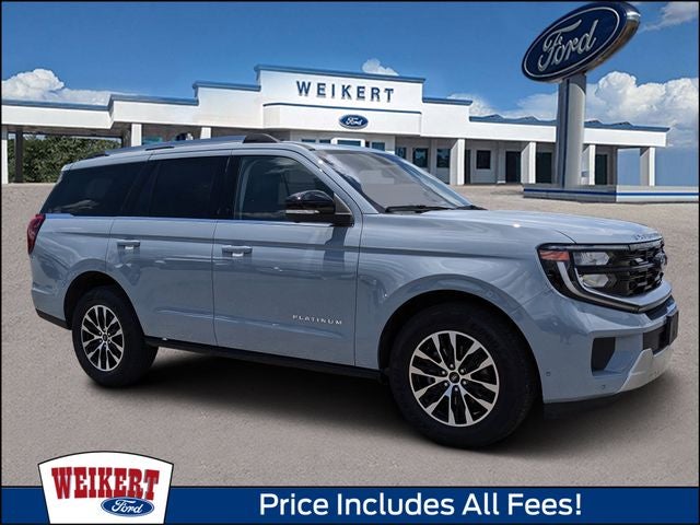 2025 Ford Expedition Platinum in Gray Metallic — front three-quarter view