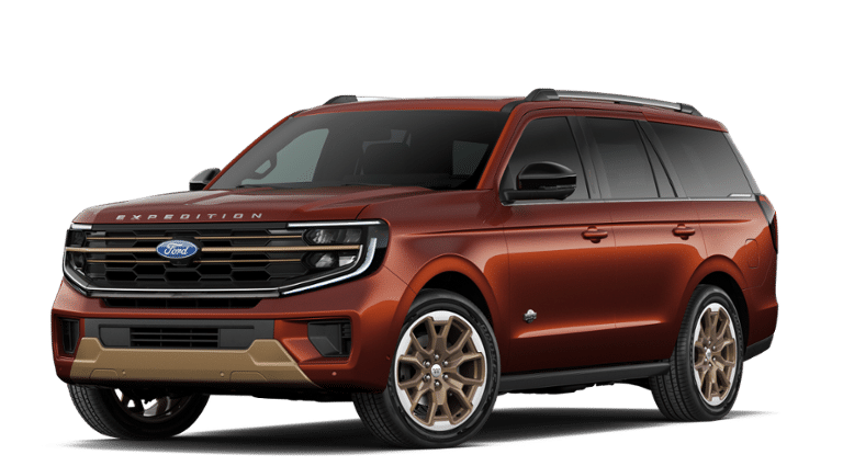 2027 Ford Expedition King Ranch in Bronze Fire Metallic Tinted Clearcoat — front three-quarter view