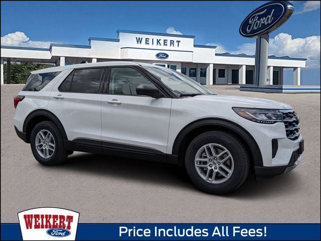 2026 Ford Explorer Active in Star White Metallic Tri-Coat — front three-quarter view