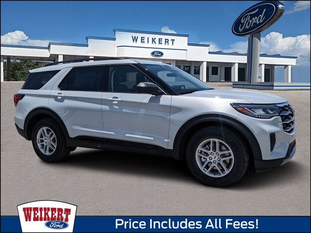 2026 Ford Explorer Active in Space White Metallic — front three-quarter view