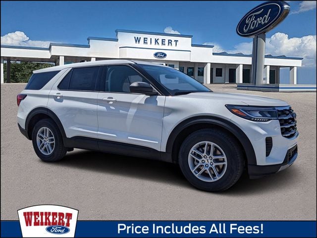 2026 Ford Explorer Active in Star White Metallic Tri-Coat — front three-quarter view