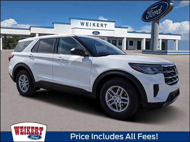 2026 Ford Explorer Active in Star White Metallic Tri-Coat — front three-quarter view