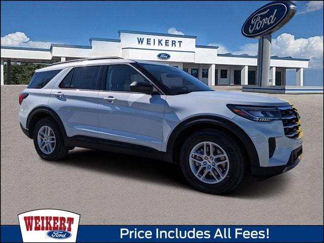 2026 Ford Explorer Active in White Metallic — front three-quarter view