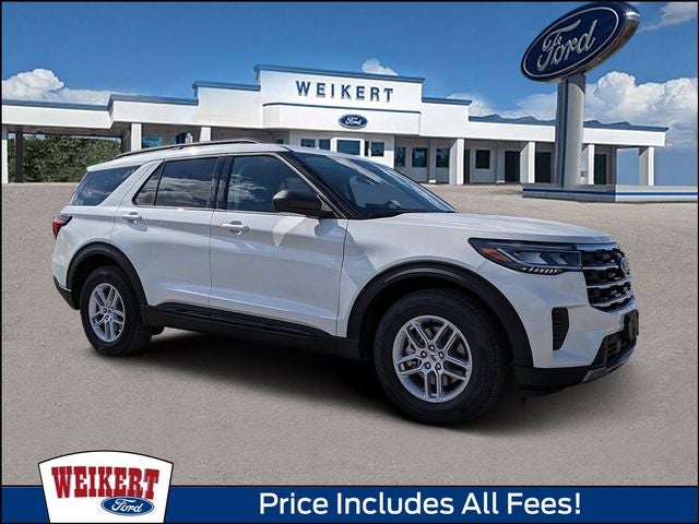 2026 Ford Explorer Active in Star White Metallic Tri-Coat — front three-quarter view