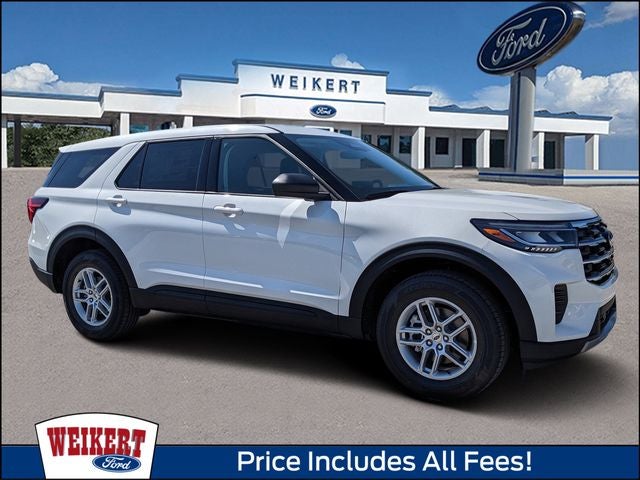 2026 Ford Explorer Active in Star White Metallic Tri-Coat — front three-quarter view