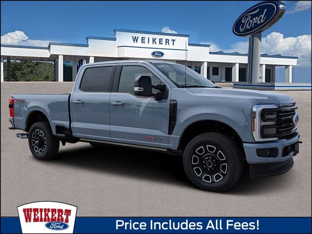 2026 Ford F-250SD Platinum in Glacier Gray Metallic Tri-Coat — front three-quarter view