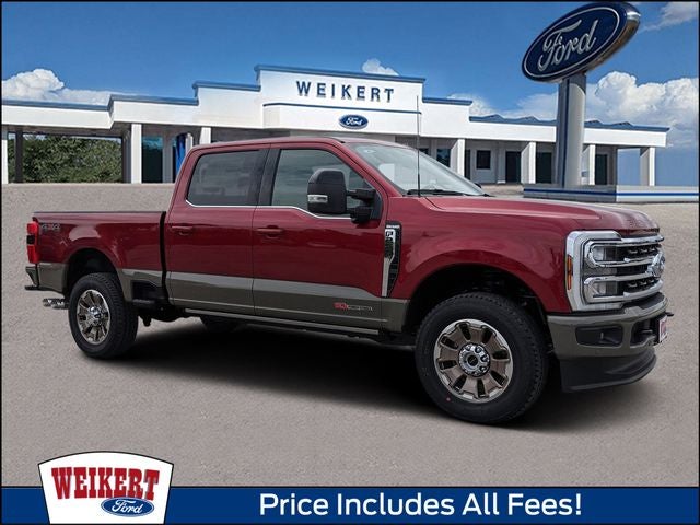 2026 Ford F-250SD King Ranch in Ruby Red Metallic Tinted Clearcoat — front three-quarter view