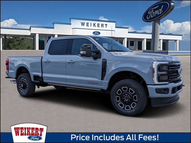 2026 Ford F-250SD Platinum in Glacier Gray Metallic Tri-Coat — front three-quarter view