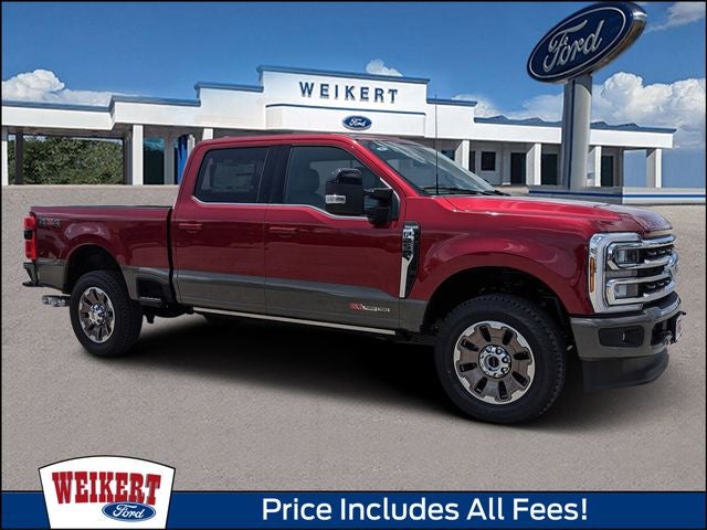 2026 Ford F-250SD King Ranch in Ruby Red Metallic Tinted Clearcoat — front three-quarter view