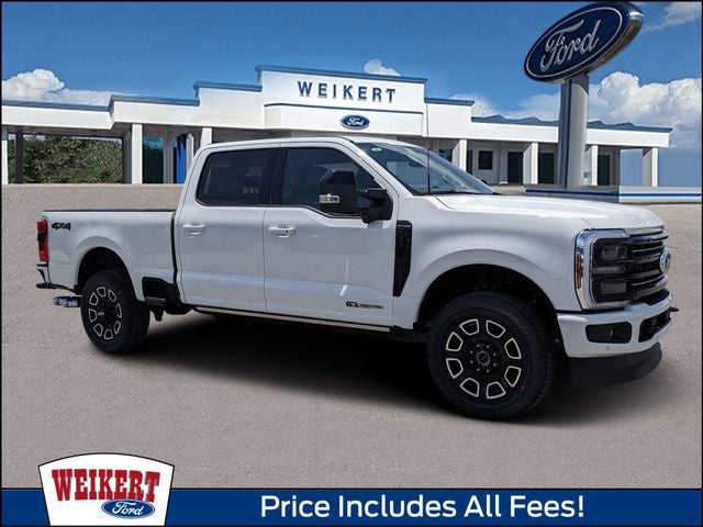 2026 Ford F-250SD Platinum in Star White Metallic Tri-Coat — front three-quarter view