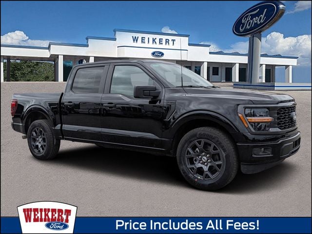 2026 Ford F-150 STX in Agate Black Metallic — front three-quarter view