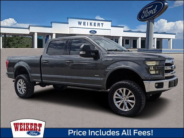 2016 Ford F-150 Lariat in Gray — front three-quarter view