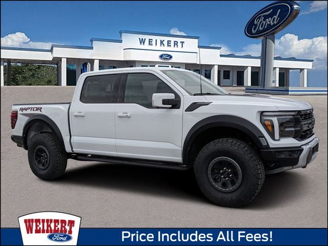 2026 Ford F-150 Raptor in Oxford White — front three-quarter view