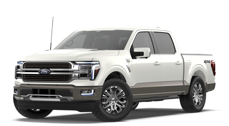 2026 Ford F-150 King Ranch in Star White Metallic Tri-Coat — front three-quarter view