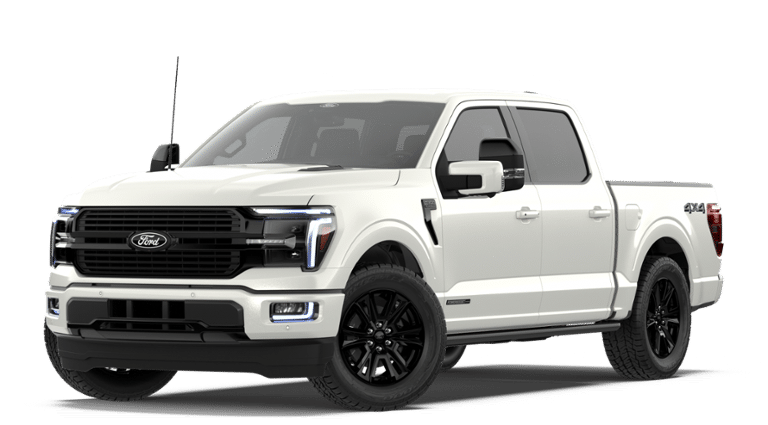 2026 Ford F-150 Platinum in Star White Metallic Tri-Coat — front three-quarter view