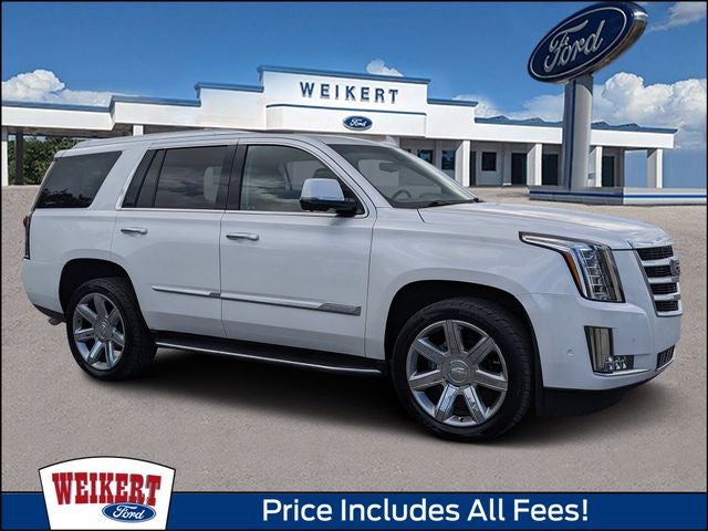 2019 Cadillac Escalade Luxury in Crystal White Tricoat — front three-quarter view