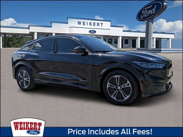 2023 Ford Mustang Mach-E Premium in Shadow Black — front three-quarter view