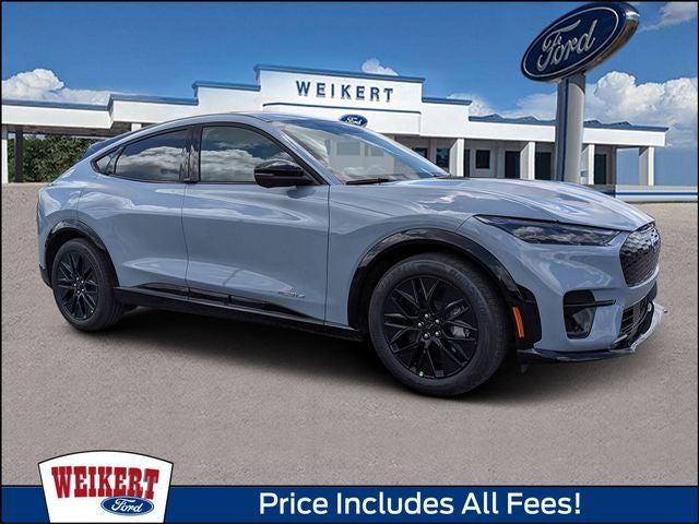2026 Ford Mustang Mach-E Premium in Glacier Gray Metallic Tricoat — front three-quarter view